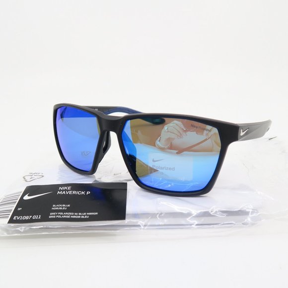 Nike Other - Nike MAVERICK P EV1097 011 59mm Black/Blue Polarized Mirror New Sunglasses.